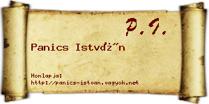 Panics István névjegykártya